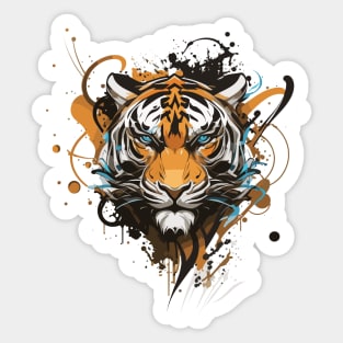 Graffiti Paint Tiger Creative Sticker